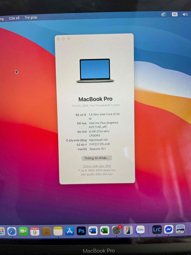 Macbook Pro 13 inch 2019. Mua bán Laptop tại Quận 12 Tp Hồ Chí Minh được đăng bởi Thiện Dương hình 1