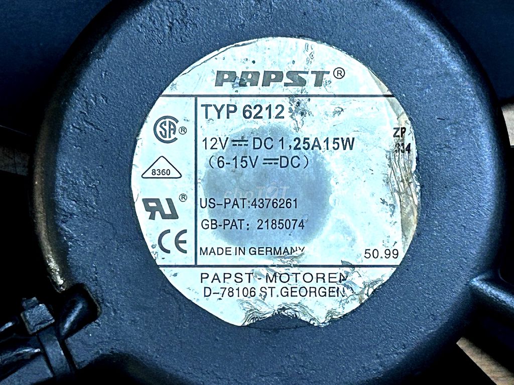 Quạt PAPST typ 6212 Made in Germany