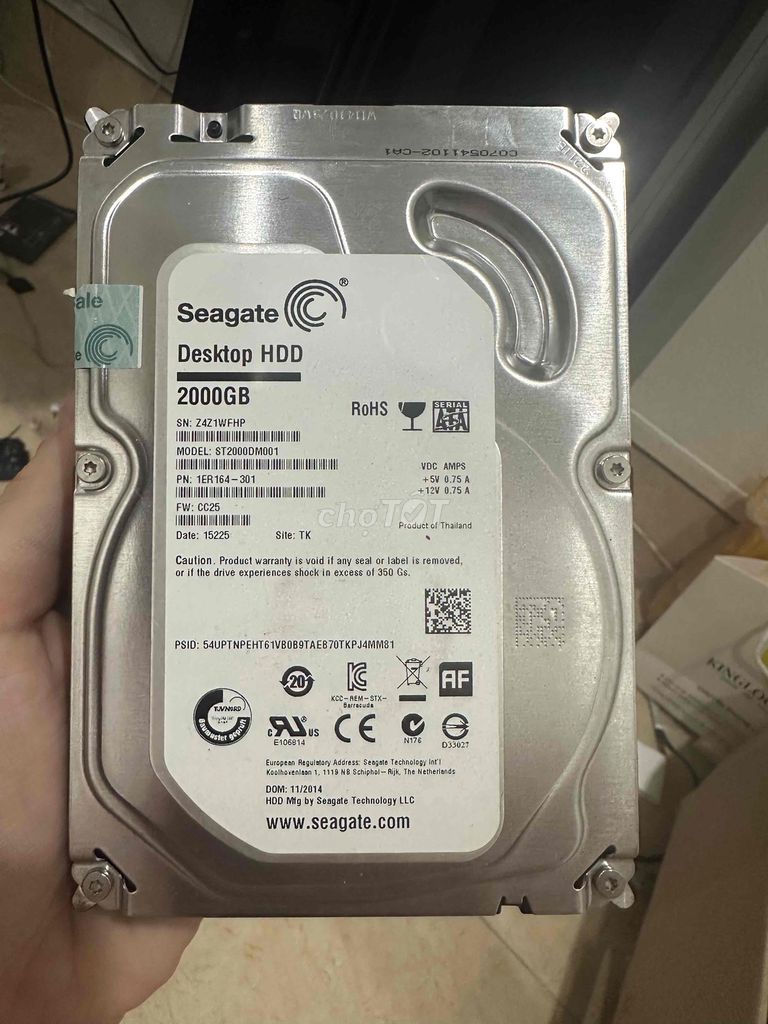 Ổ cứng HDD Seagate ST2000DM001 2TB Đã sử dụng. Mua bán Linh kiện (RAM, Card...) tại Quận Long Biên Hà Nội được đăng bởi MH hình 1