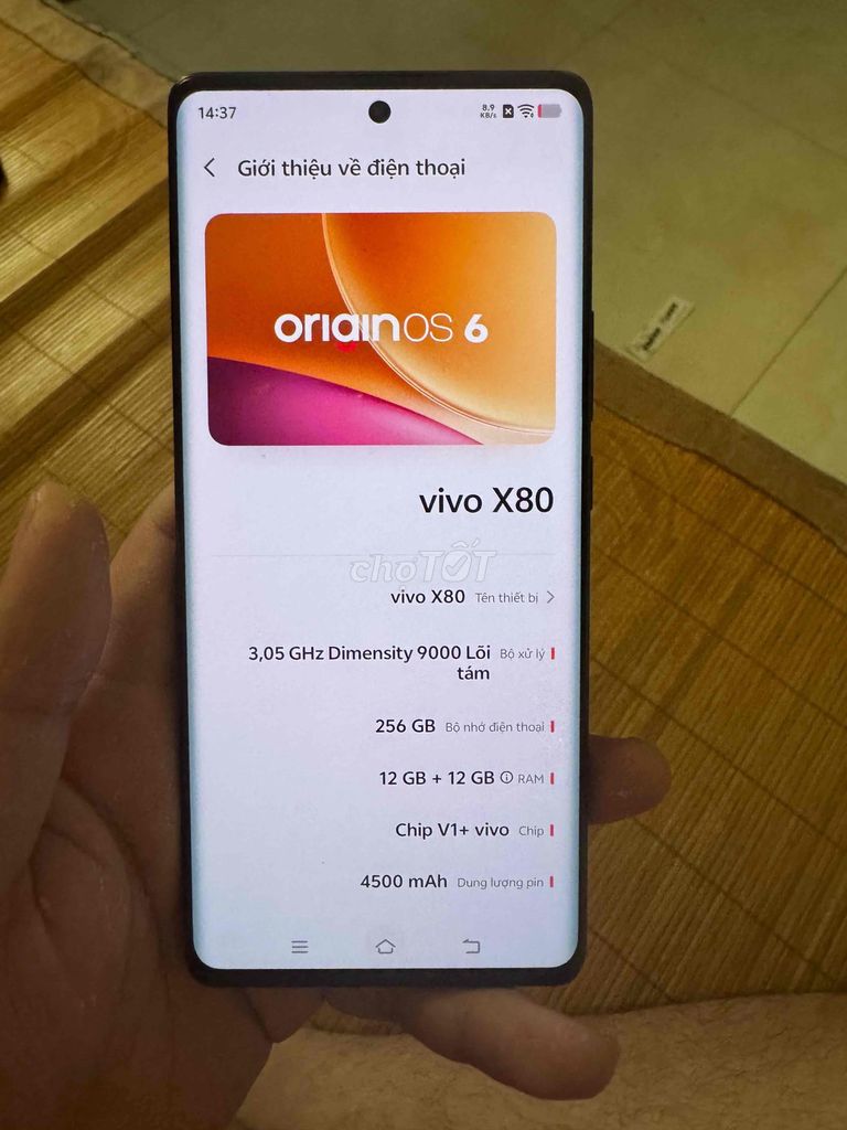 Vivo X80 12GB/256GB Đen. Mua bán Điện thoại tại Quận Cầu Giấy Hà Nội được đăng bởi ĐTB hình 1