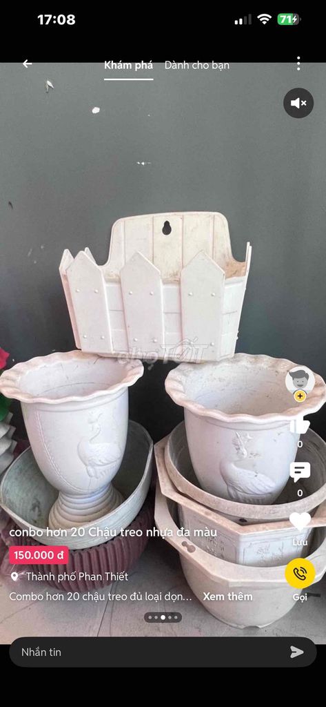 Chậu treo Nhựa Đa màu 20 cái. Mua bán Cây cảnh, đồ trang trí tại Thành phố Phan Thiết Bình Thuận được đăng bởi Phan Thiết Sale hình 1