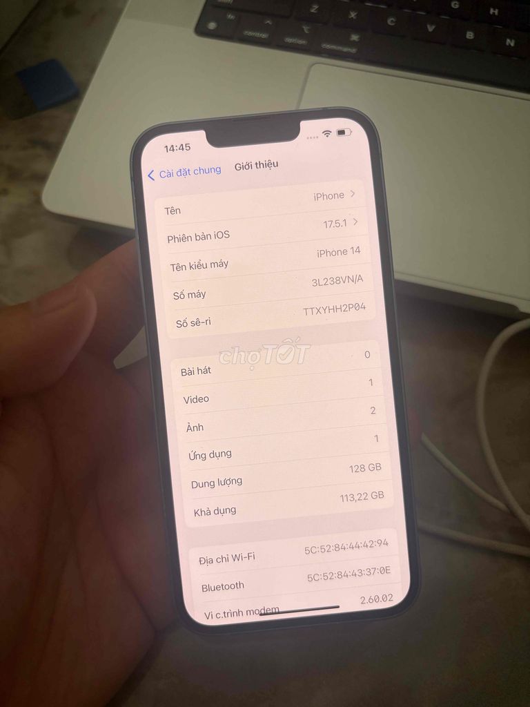 iPhone 14 128GB Xám Đã sử dụng. Mua bán Điện thoại tại Huyện Thanh Trì Hà Nội được đăng bởi Đoàn Xuân Tùng hình 1