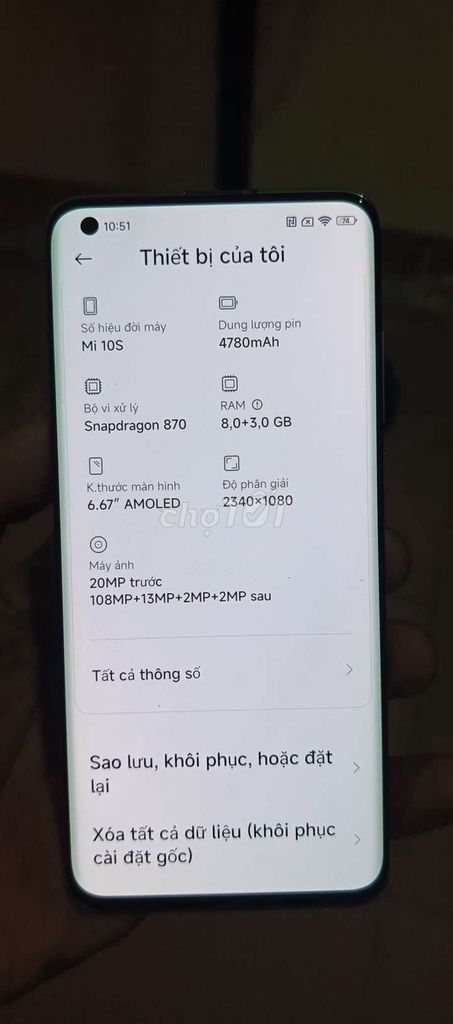 Xiaomi Mi 10S 256GB Xanh. Mua bán Điện thoại tại Huyện Cẩm Mỹ Đồng Nai được đăng bởi Ngọc Sơn hình 1