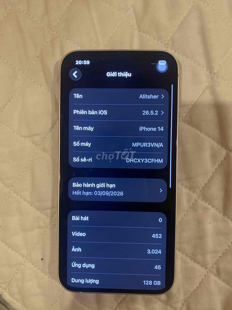 iPhone 14 128GB Trắng 88%. Mua bán Điện thoại tại Huyện Triệu Phong Quảng Trị được đăng bởi Lê Anh Thơ hình 1