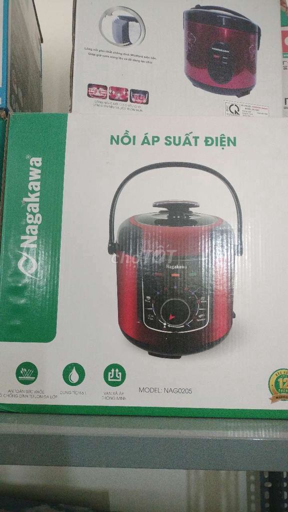 Nồi áp suất điện Nagakawa NAG0205 Đỏ 6 lít. Mua bán Bếp, lò, đồ điện nhà bếp tại Huyện Khoái Châu Hưng Yên được đăng bởi Nguyễn Ngọc Huy hình 1