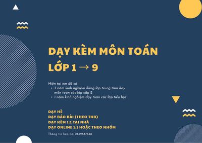 Gia sư môn Toán. Dịch vụ tại Huyện Hóc Môn Tp Hồ Chí Minh được đăng bởi Thiên Kim Trần Nguyễn