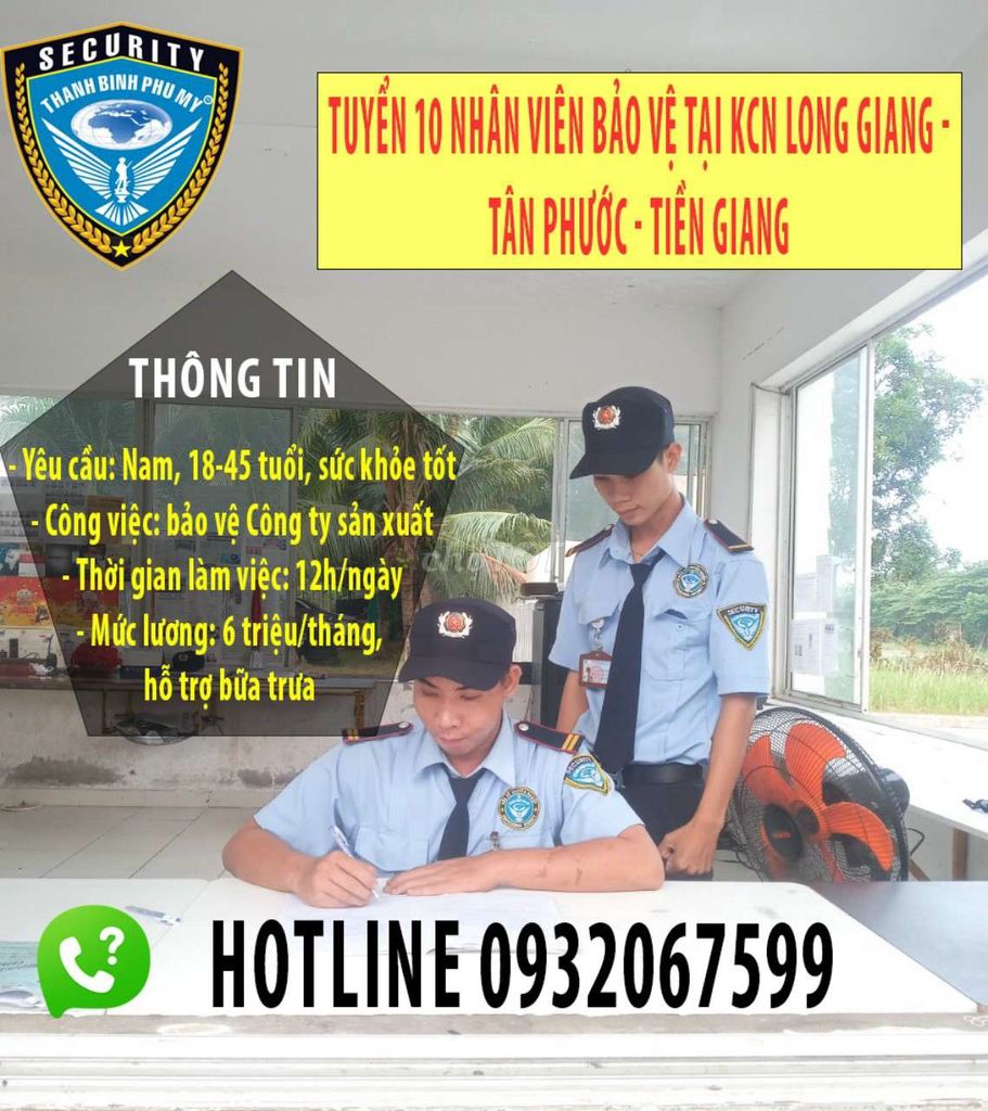 Tuyển Gấp 3 Bảo Vệ Vị Trí Cổng