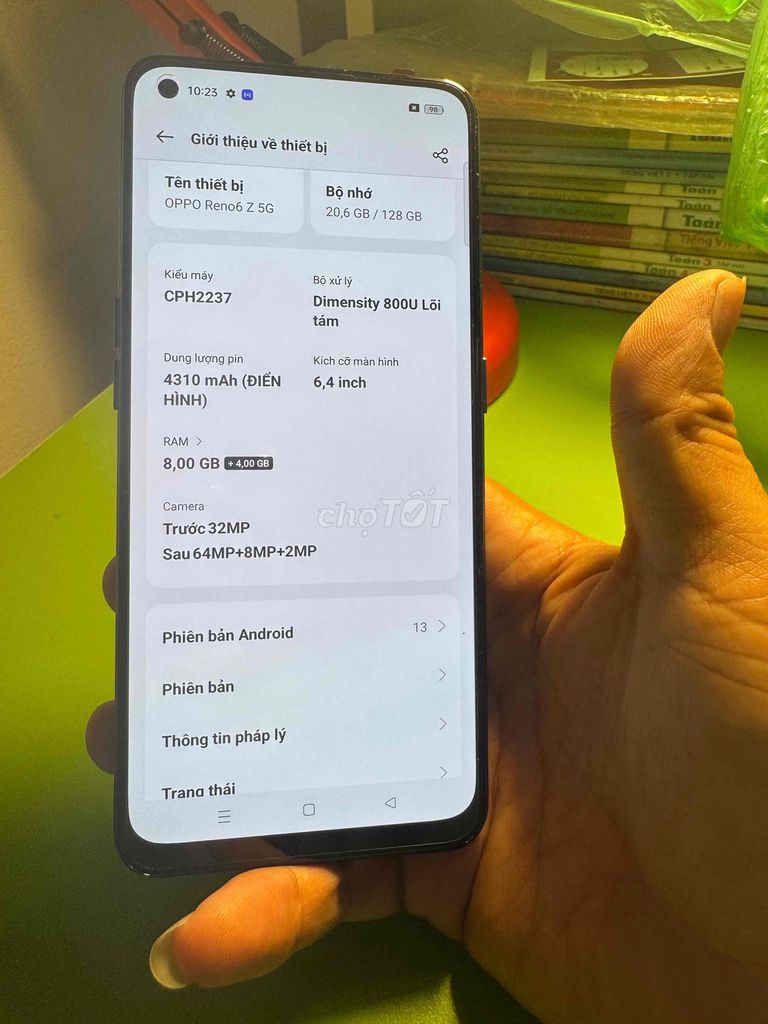 Oppo Reno6 Z 5G 8GB/128GB Đen. Mua bán Điện thoại tại Huyện Thanh Trì Hà Nội được đăng bởi ngoc thach hình 1