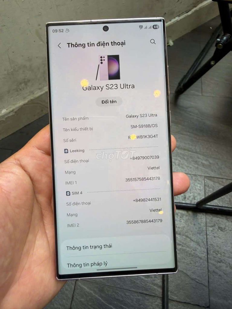 Samsung Galaxy S23 Ultra 256GB Tím nhạt. Mua bán Điện thoại tại Huyện Bình Chánh Tp Hồ Chí Minh được đăng bởi Mr Vương hình 1