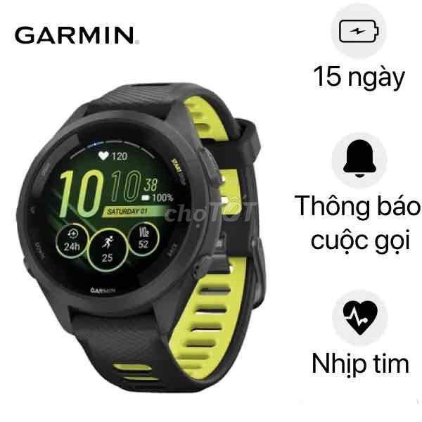 Garmin Forerunner 265S Đen, Vàng chanh. Mua bán Thiết bị đeo thông minh tại Quận Hải Châu Đà Nẵng được đăng bởi Minh Phạm hình 1