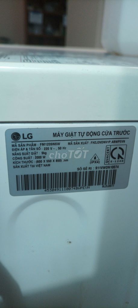 Máy giặt LG FM1209N6W 9 kg. Mua bán Máy giặt tại Huyện Hoằng Hóa Thanh Hóa được đăng bởi long nguyen hình 1