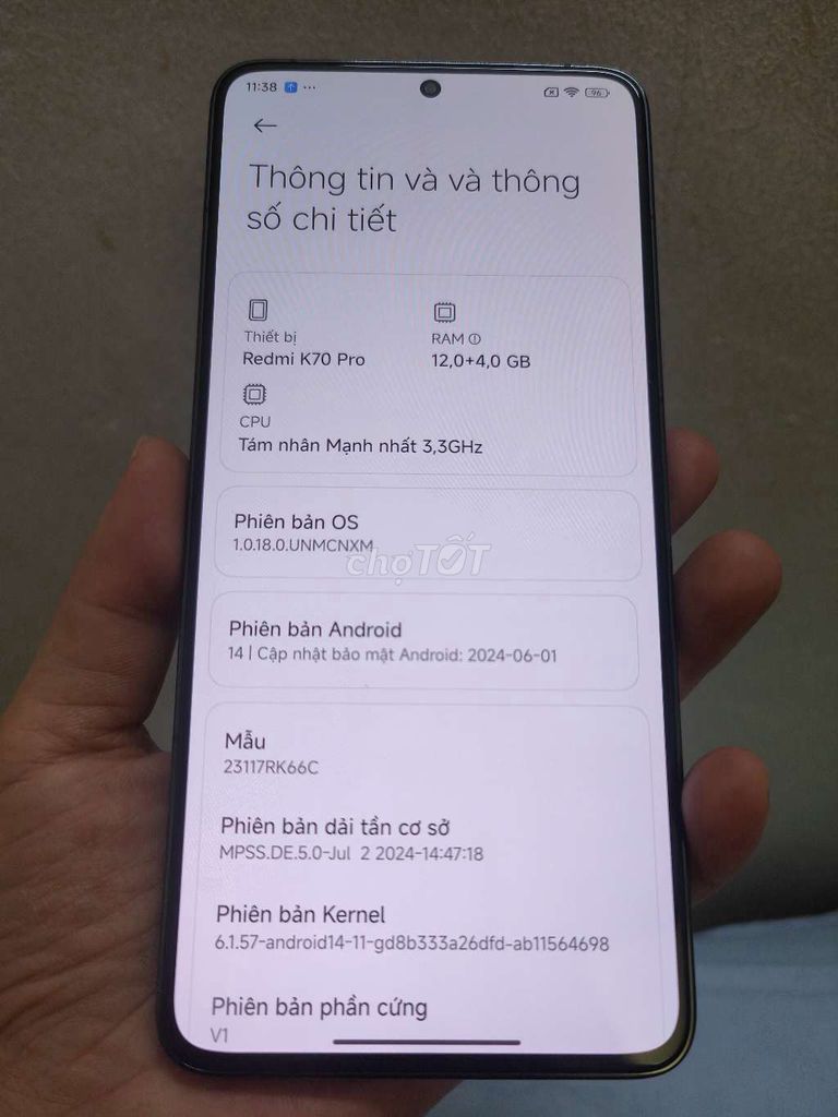 Redmi K70 Pro Ram 12/256Gb Đẹp