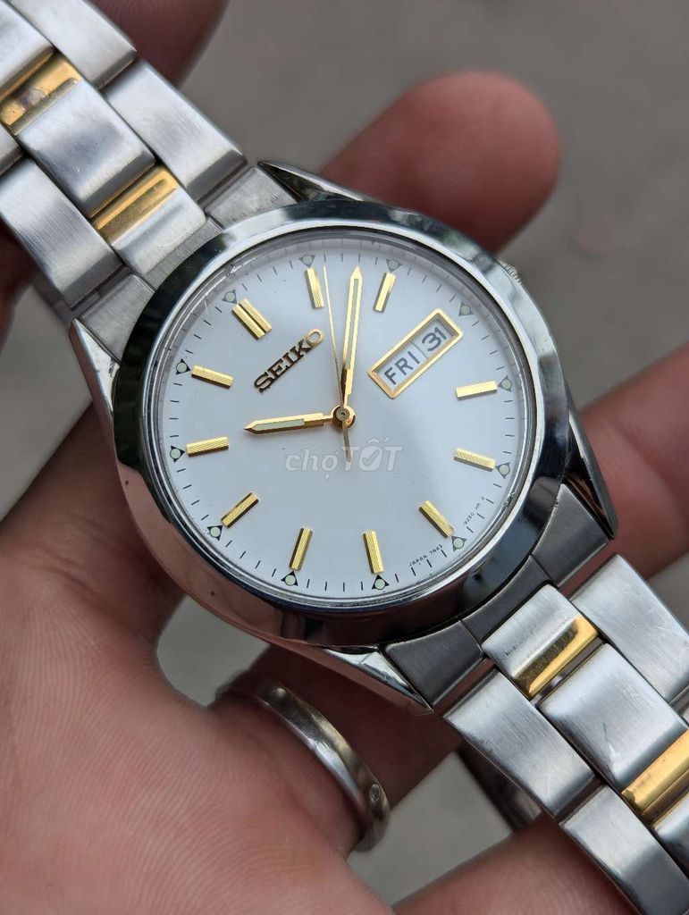 Đồng hồ Seiko demi vàng full thép sáng bóng loáng