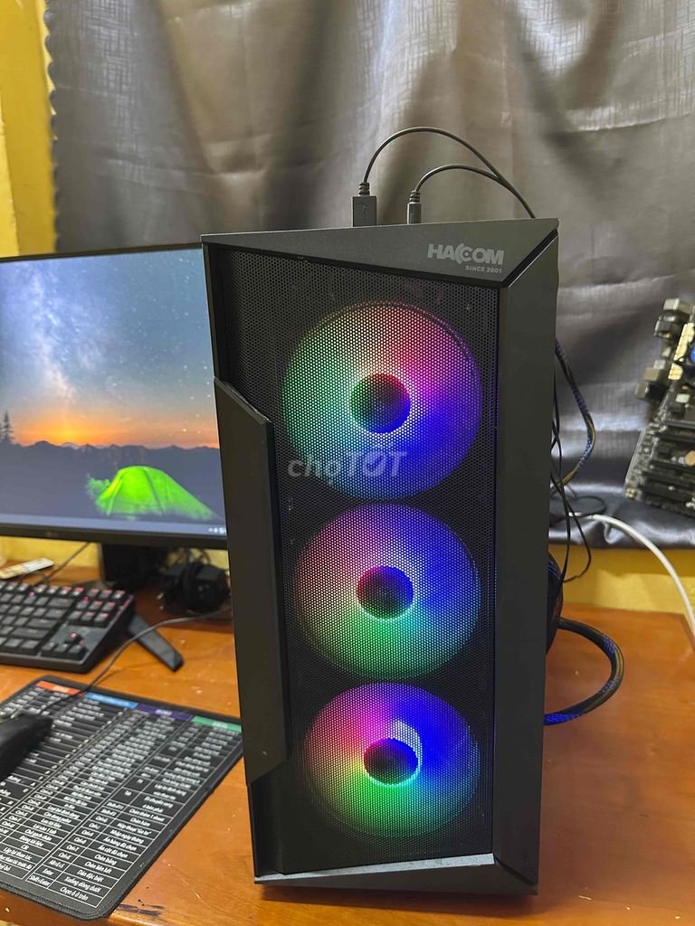 Vỏ ATX Đen 3 quạt RGB. Mua bán Linh kiện (RAM, Card...) tại Huyện Gia Lâm Hà Nội được đăng bởi hiếu hình 1