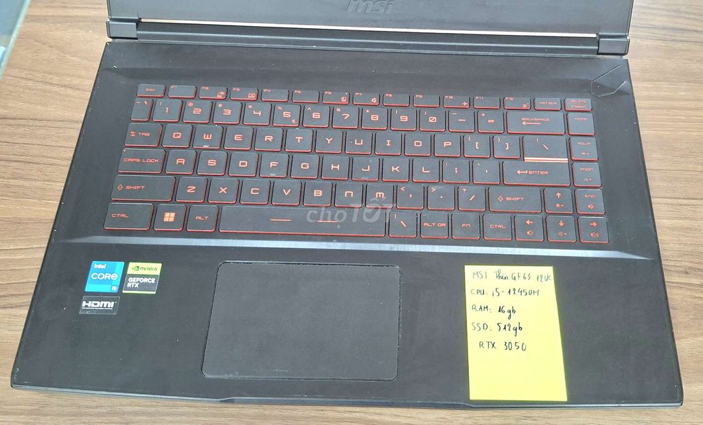 MSI GF63 I5 12450H/16/512GB/RTX 3050. Mua bán Laptop tại Quận Bình Thạnh Tp Hồ Chí Minh được đăng bởi Đức hình 1
