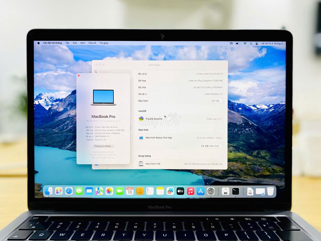 Macbook Pro 13inch 2020 Core i5 2.0Ghz - SSD 512Gb