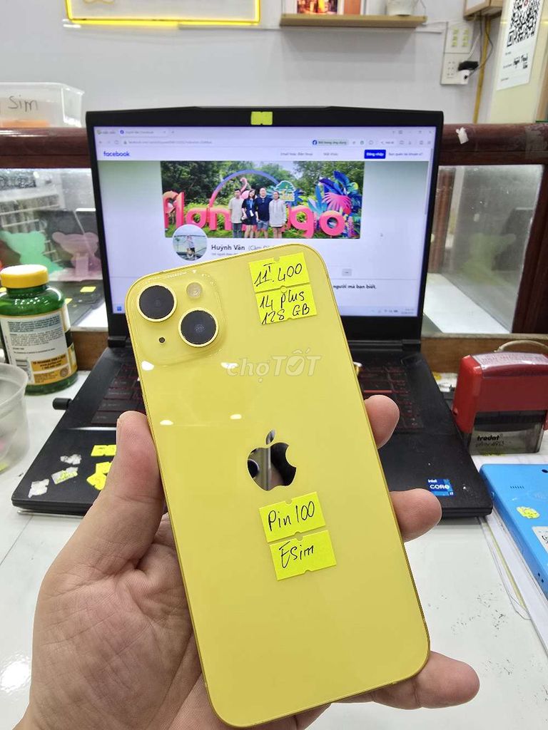 iPhone 14 Plus 128GB Vàng. Mua bán Điện thoại tại Thành phố Long Xuyên An Giang được đăng bởi Facebook Cầm Đồ Thúy Vân hình 1