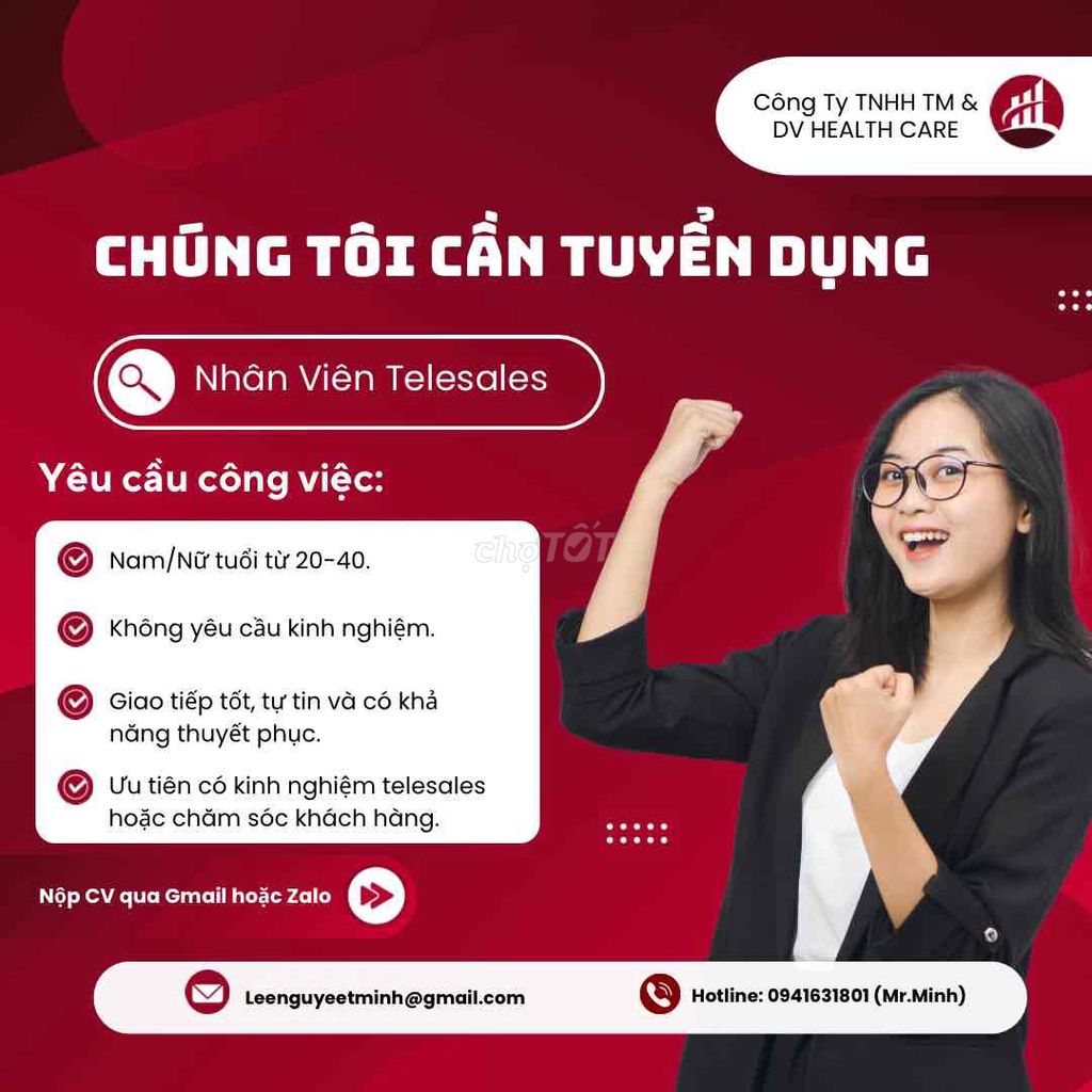 Tuyển dụng telesales thu nhập từ 7-15tr/tháng