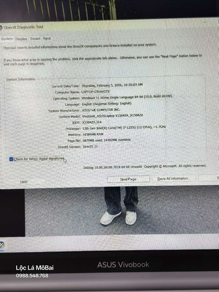 Asus X1504ZA i7-1255U 15.6 inch 16GB/512GB. Mua bán Laptop tại Thành phố Đà Lạt Lâm Đồng được đăng bởi Lộc Lá Mô Bai hình 1