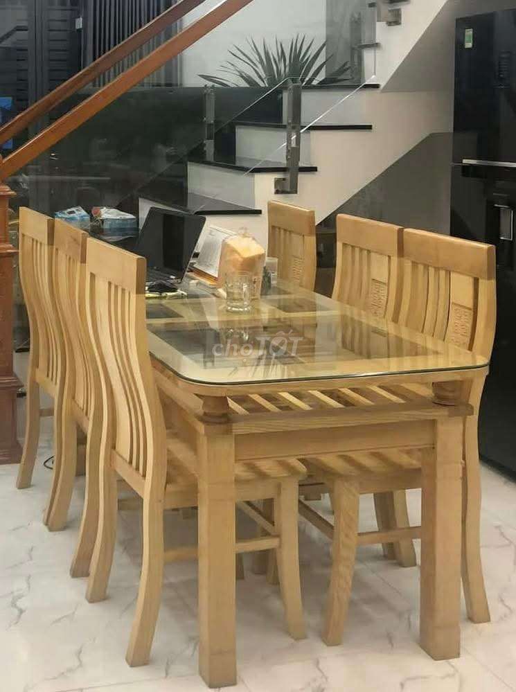 Bộ bàn ăn 6 ghế Gỗ Kính. Mua bán Bàn ghế tại Huyện Châu Thành Tiền Giang được đăng bởi Chi Chi hình 1
