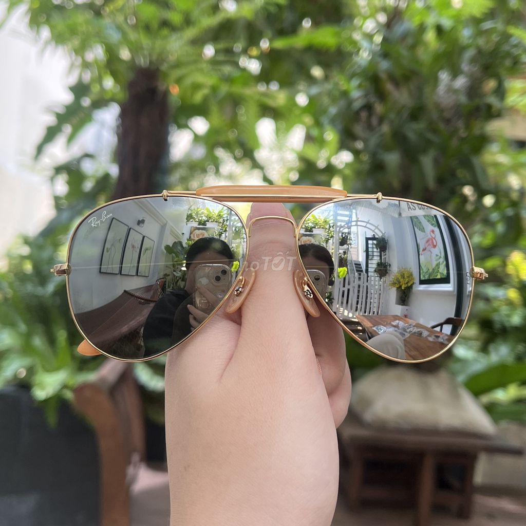 Kính Rayban avitor tráng gương Bạc