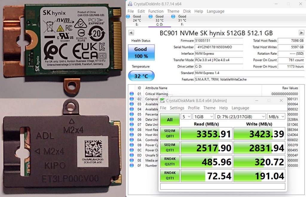 NVMe-2230 gen 4 SK Hynix BC901-512GB