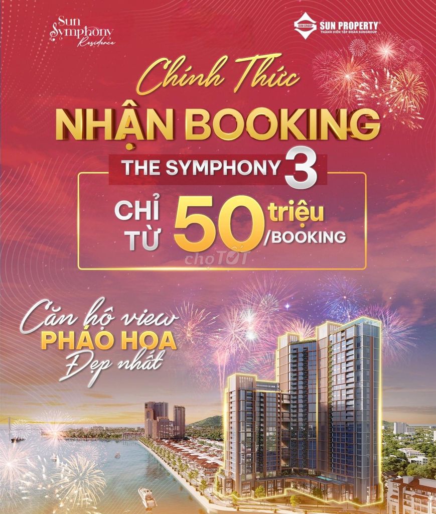 50tr/ booking S3 Sun Symphony ck 1% - căn hộ vip nhất ĐN của Sun Group