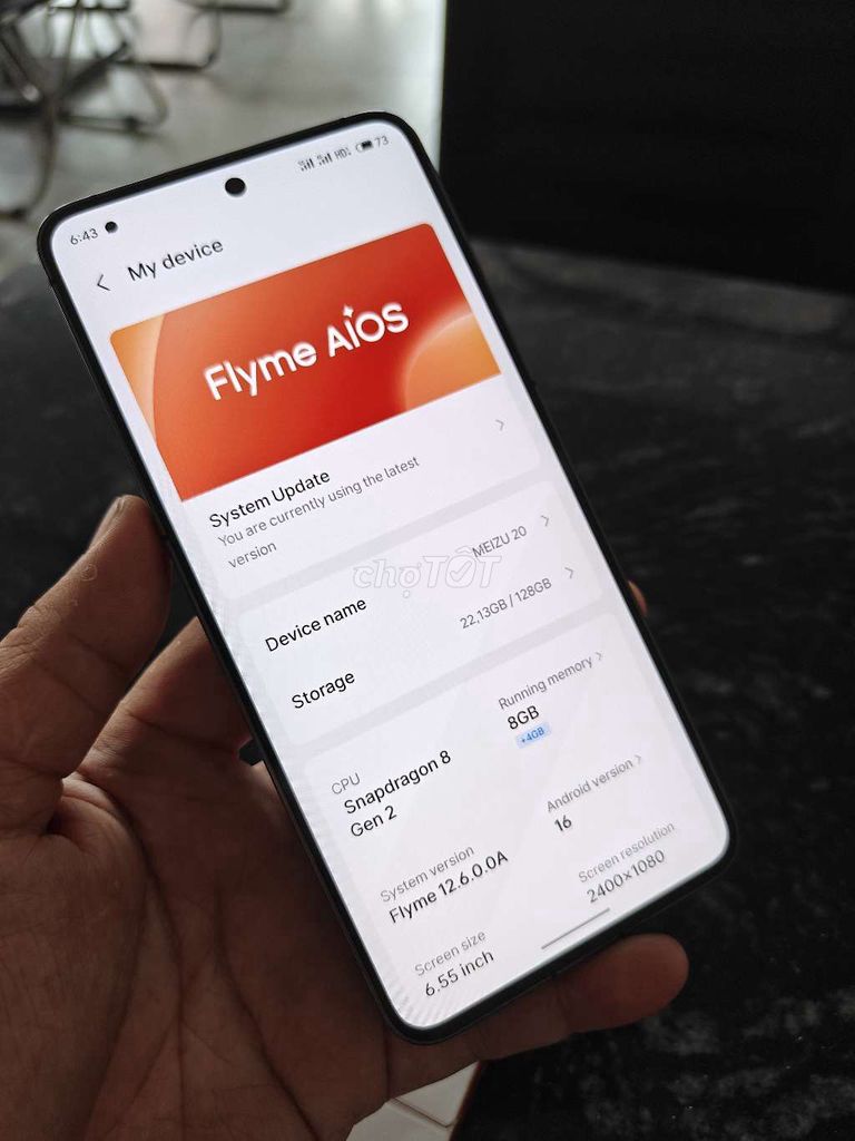 Meizu 20 128GB Xám. Mua bán Điện thoại tại Huyện Bình Chánh Tp Hồ Chí Minh được đăng bởi HOÀNG PHÚC hình 1