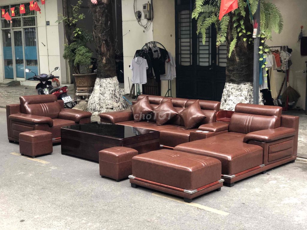 BỘ SOFA DA BÒ HÀNG NHẬP KHẨU. Mua bán Bàn ghế tại Quận Thanh Khê Đà Nẵng được đăng bởi Huyền Anh  hình 1