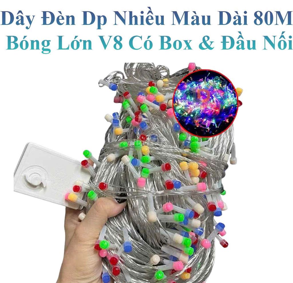 Dây Đèn Dp Nhiều Màu 8 Chế Độ Chớp Dài 80M