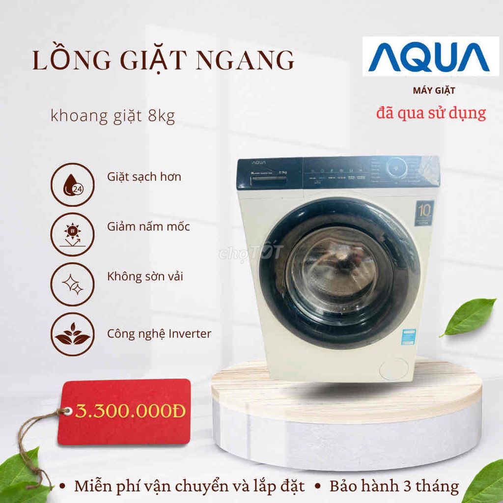 Máy giặt lồng ngang Aqua inverter 8kg