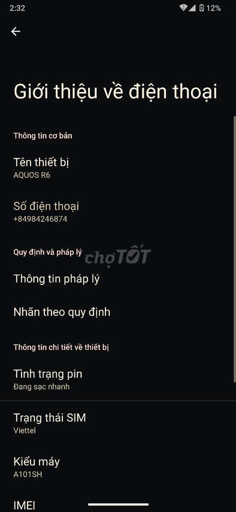 Bán hoặc đổi sang 1 máy nào đó 2 sim Sharp r 6