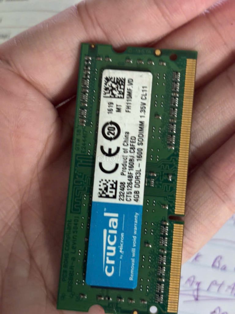 RAM Laptop DDR3L 4GB. Mua bán Linh kiện (RAM, Card...) tại Huyện Bình Chánh Tp Hồ Chí Minh được đăng bởi Nhan Hoai hình 1