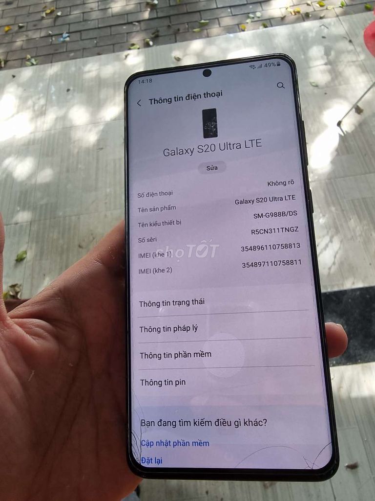 Samsung S20 Ultra LTE 12GB/128GB Đen. Mua bán Điện thoại tại Thành phố Long Khánh Đồng Nai được đăng bởi Ty Nguyễn hình 1