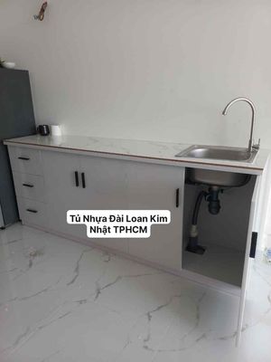 Tủ bếp mini sẵn bồn rửa nhựa Đài Loan