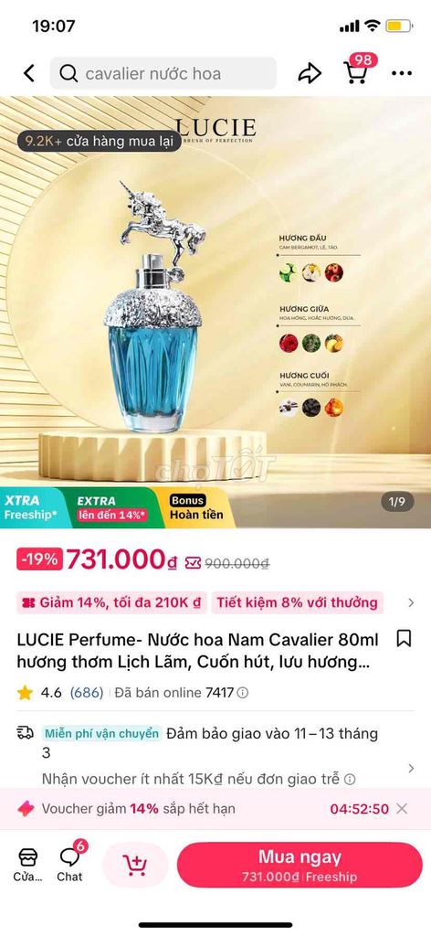 Nước hoa LUCIE Cavalier Nam 80ml. Mua bán Nước hoa tại Quận Tân Bình Tp Hồ Chí Minh được đăng bởi Lưu Gia Phúc hình 1