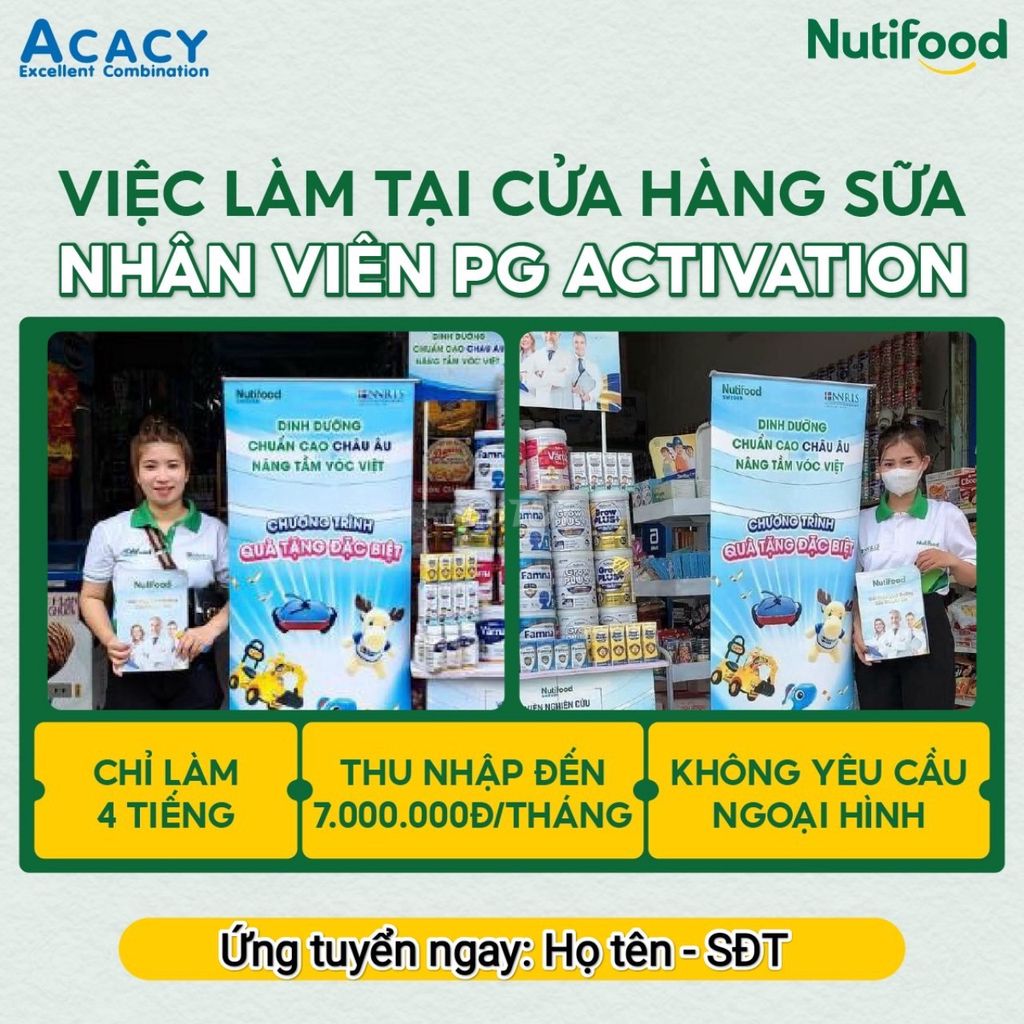 NV Bán Hàng Nutifood - Part Time