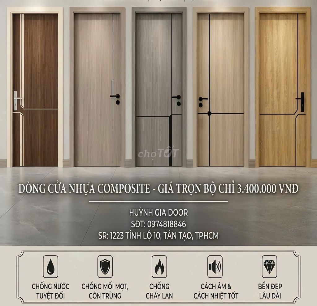 CỬA NHỰA COMPOSITE. Mua bán Nội thất, đồ gia dụng khác tại Quận Bình Tân Tp Hồ Chí Minh được đăng bởi Cửa Nhựa Giả Gỗ Giá Rẻ hình 1