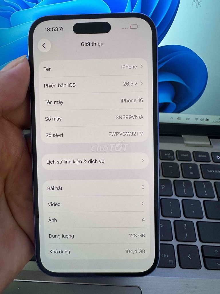 iPhone iPhone 16 128GB Tím 99%. Mua bán Điện thoại tại Quận 6 Tp Hồ Chí Minh được đăng bởi QUỐC THIÊN BÁN GÓP 0 ĐỒNG  hình 1