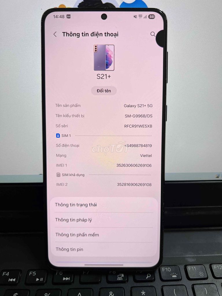 Samsung Galaxy S21+ 5G 128GB Đen. Mua bán Điện thoại tại Quận Hà Đông Hà Nội được đăng bởi Hà Đông hình 1