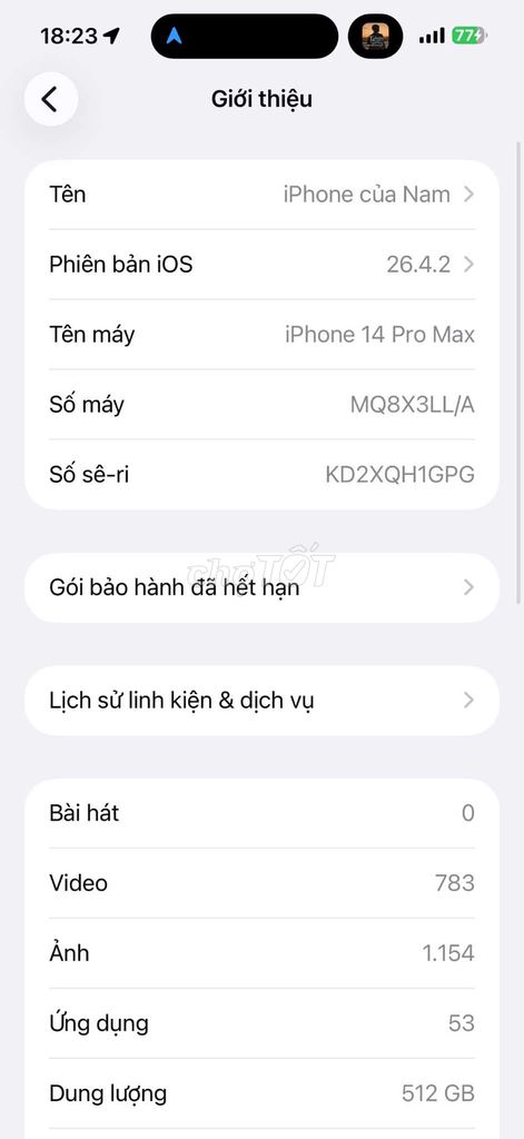 Apple iPhone 14 Pro Max 512GB. Mua bán Điện thoại tại Quận Sơn Trà Đà Nẵng được đăng bởi Trương duy tấn hình 1