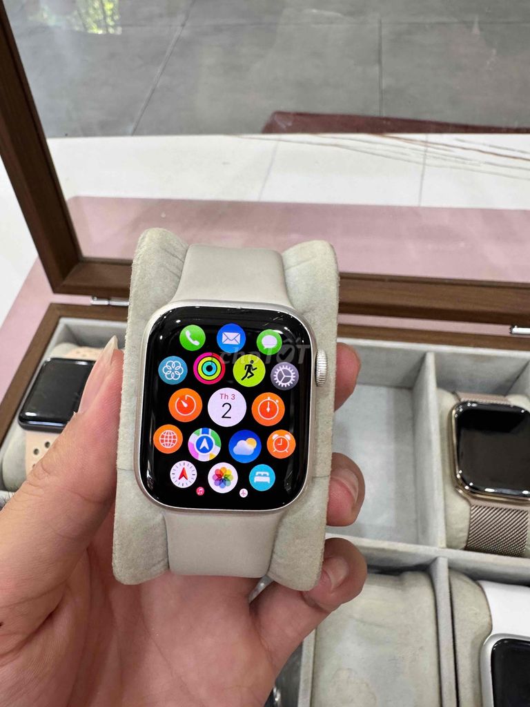 Apple Watch Series 7 Nhôm Starlight 41mm. Mua bán Thiết bị đeo thông minh tại Quận Thanh Khê Đà Nẵng được đăng bởi Apple Watch Chính Hãng SO1 DaNang hình 1