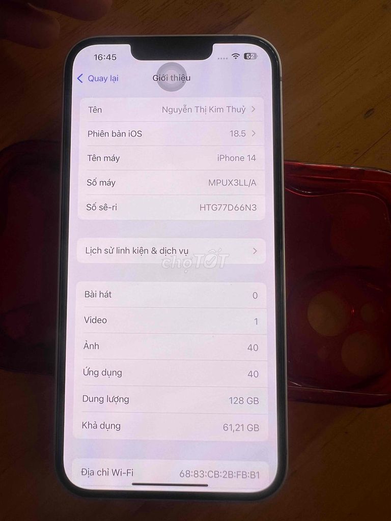 Apple iPhone 14 128GB Trắng 99%. Mua bán Điện thoại tại Thành phố Biên Hòa Đồng Nai được đăng bởi Lương Anh Tuan hình 1