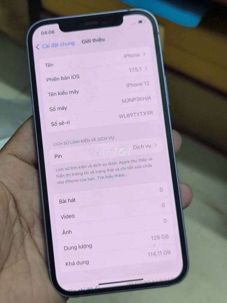 iPhone 12 128GB Tím Đã sử dụng. Mua bán Điện thoại tại Quận 12 Tp Hồ Chí Minh được đăng bởi nnh hình 1