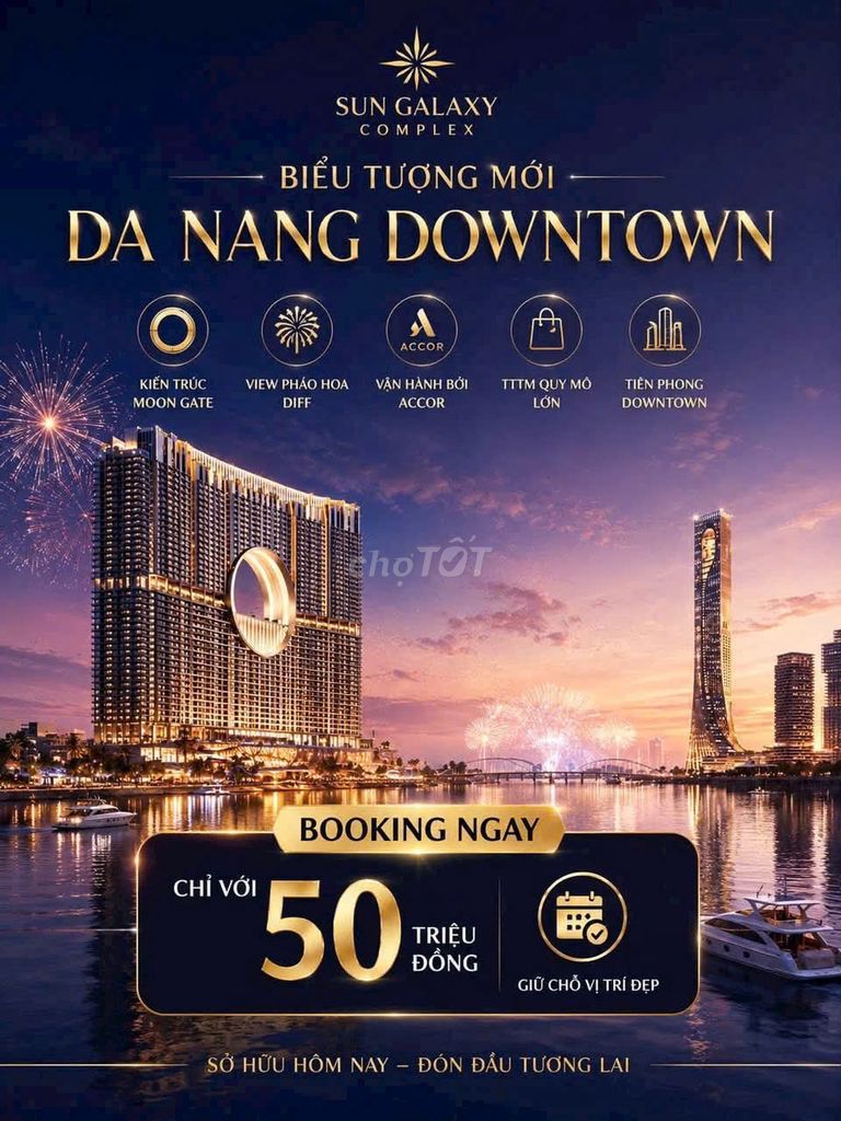 NHẬN BOOKING SUN GALAXY COMPLEX  VIEW PHÁO HOA  DA NANG DOWNTOWN