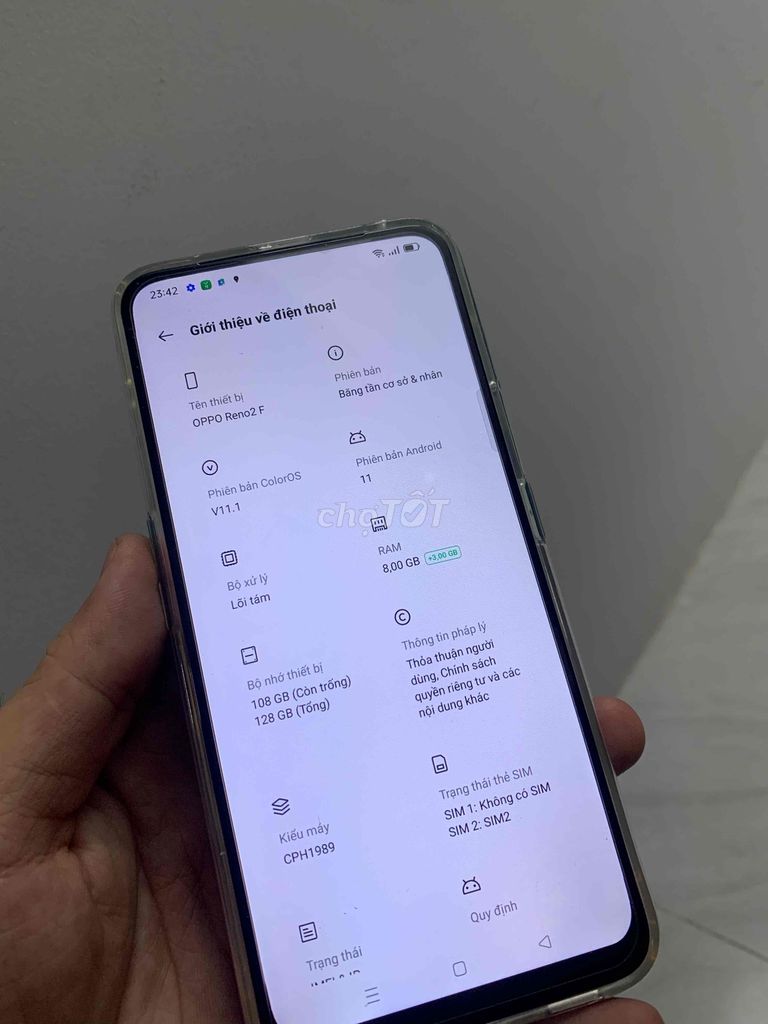 Oppo Reno 2F 8/128 màn linh kiện xài Full Ko Bớt