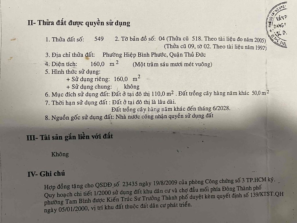 Chính chủ bán đất 6x26,5m Đường số 10, HBP gần chợ Đầu Mối. Sẵn sổ.
