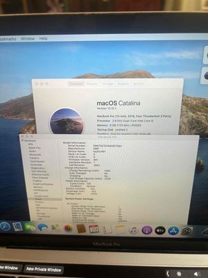 macbook pro touchbar 2016 i5/8/256 bh3 tháng