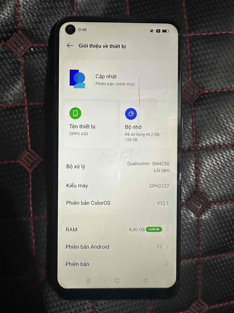 Oppo A53 128GB Đen Ram 4GB+3GB. Mua bán Điện thoại tại Thành phố Thuận An Bình Dương được đăng bởi Long hình 1