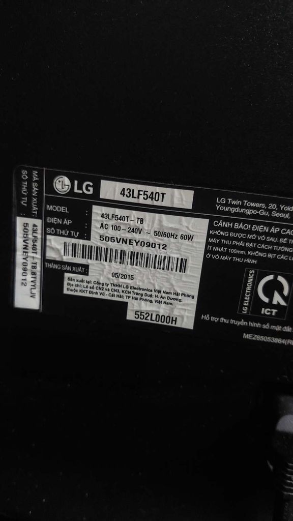 Tivi LG 43LF540T Full HD. Mua bán Tivi, Âm thanh tại Quận 7 Tp Hồ Chí Minh được đăng bởi 2nd hình 1